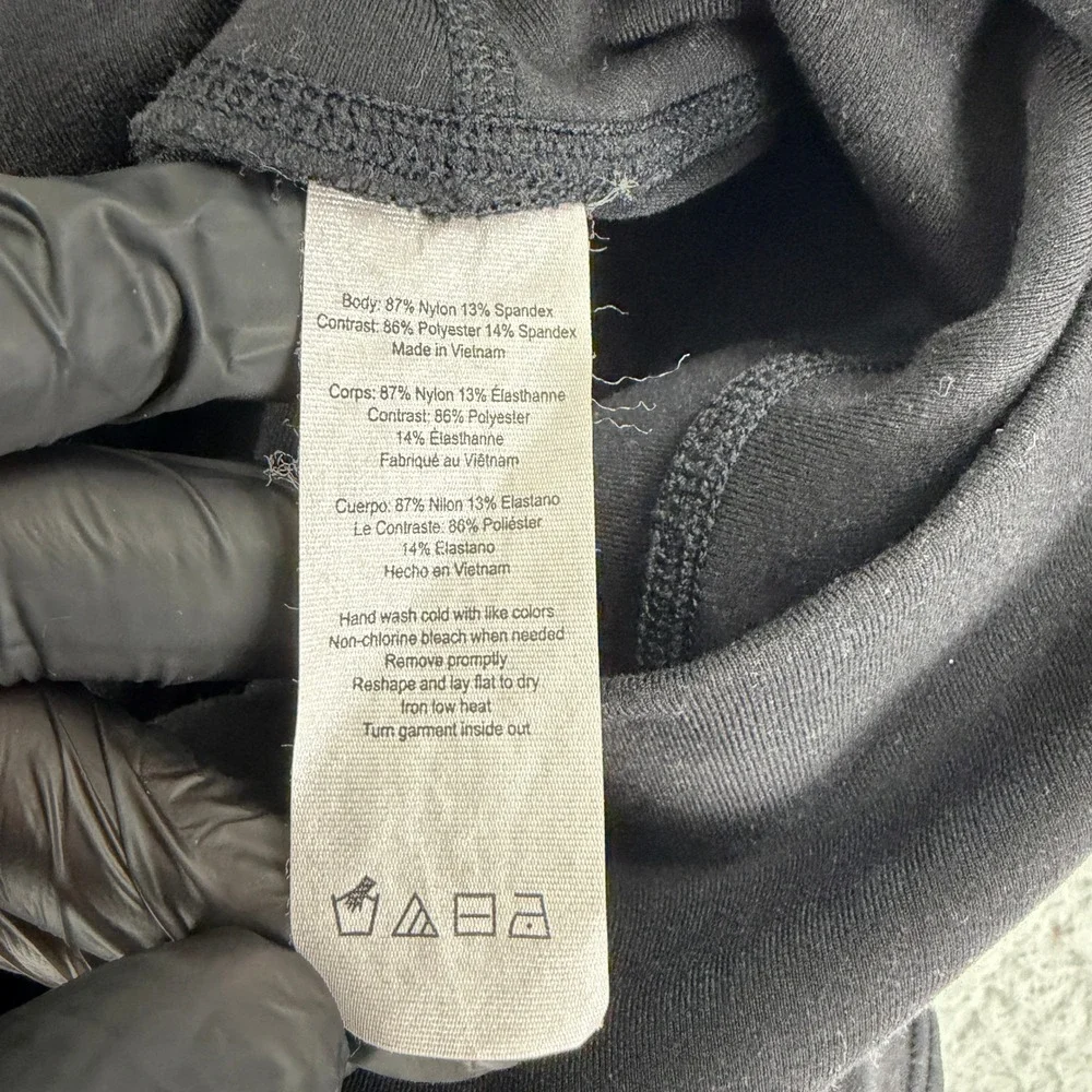 Alo Yoga Moto Leggings Womens Small Black‎ High Waist Pintuck Mesh Panel Spandex